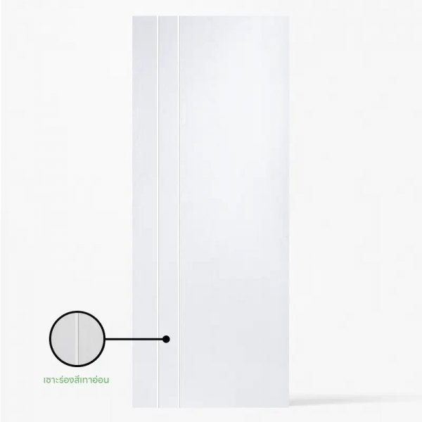 ECO-DOOR ประตูยูพีวีซี รุ่น UPVC 2L 80x220 ซม. สีขาว (ไม่เจาะ)