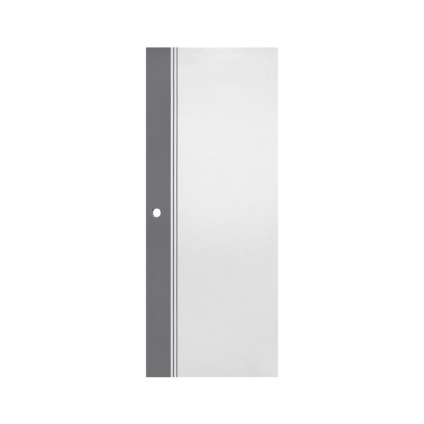 ECO-DOOR ประตู uPVC ภายนอก รุ่น ED1 ขนาด 80x200 ซม. สีทูโทน เทา-ขาว (เจาะลูกบิด)