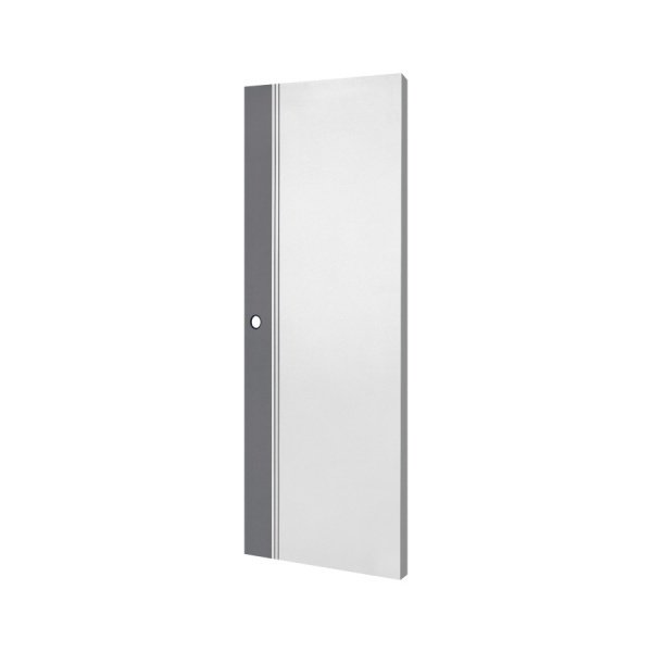 ECO-DOOR ประตู uPVC ภายนอก รุ่น ED1 ขนาด 80x200 ซม. สีทูโทน เทา-ขาว (เจาะลูกบิด)