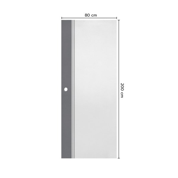 ECO-DOOR ประตู uPVC ภายนอก รุ่น ED1 ขนาด 80x200 ซม. สีทูโทน เทา-ขาว (เจาะลูกบิด)