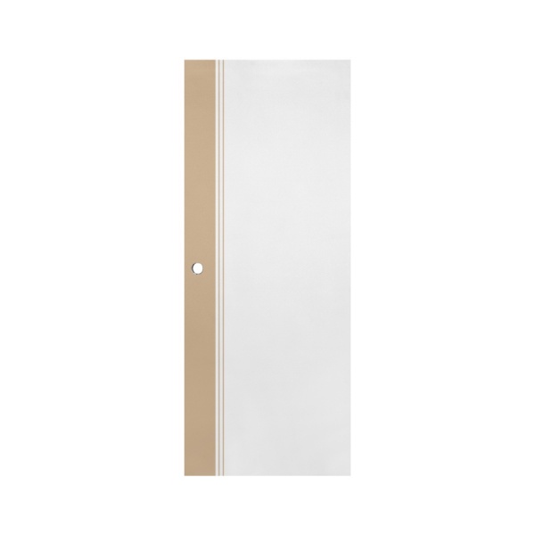ECO-DOOR ประตูภายนอก uPVC  รุ่น ED3 ขนาด 80x200 ซม. สีทูโทน ครีม-ขาว (เจาะลูกบิด)