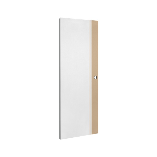 ECO-DOOR ประตูภายนอก uPVC  รุ่น ED3 ขนาด 80x200 ซม. สีทูโทน ครีม-ขาว (เจาะลูกบิด)