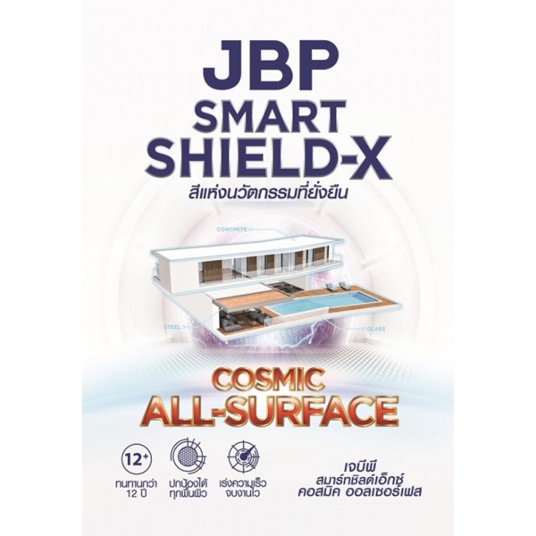 JBP สีน้ำภายนอก Smart Shield-X All Surface Satin เบส B 1GL