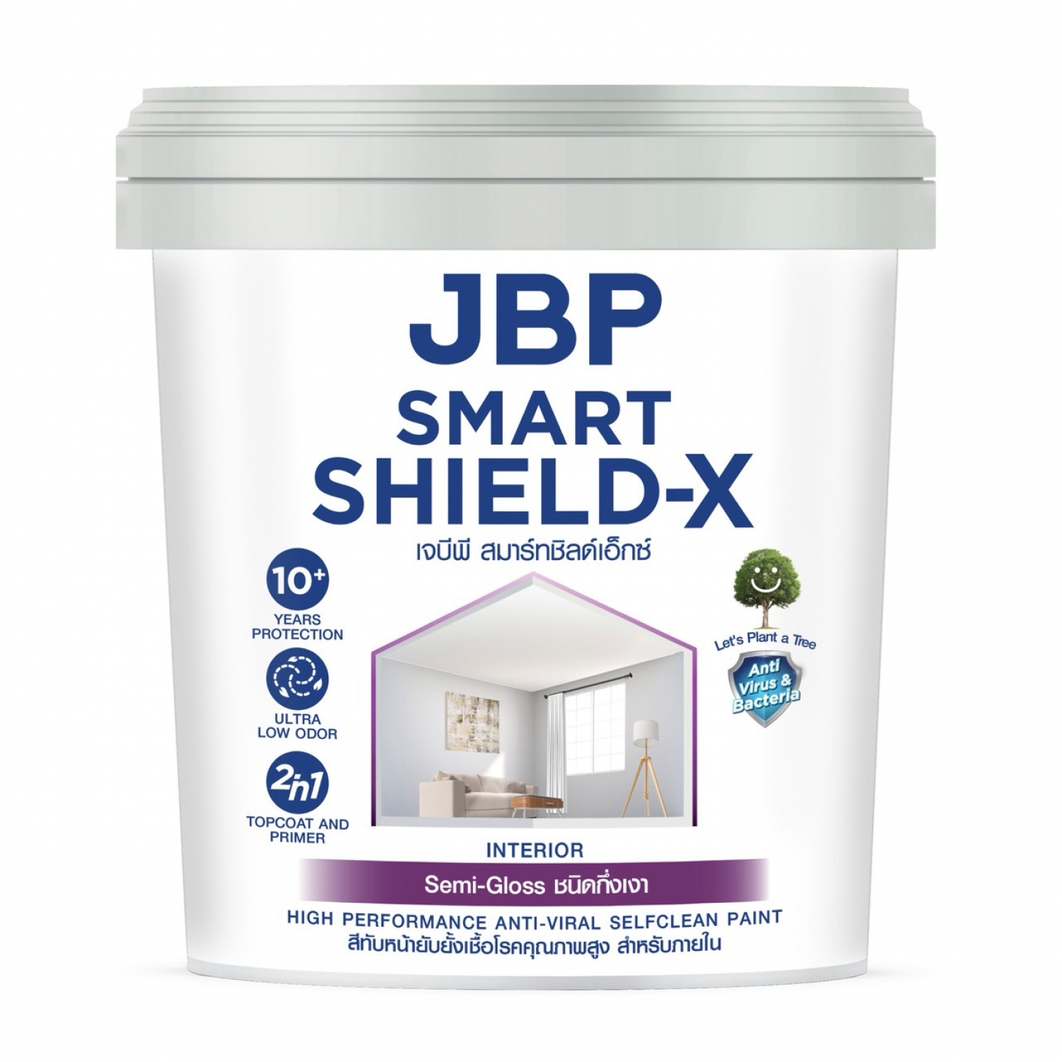 JBP สีน้ำภายใน Smart Shield X กึ่งเงา เบส A  ขนาด 2.5GL