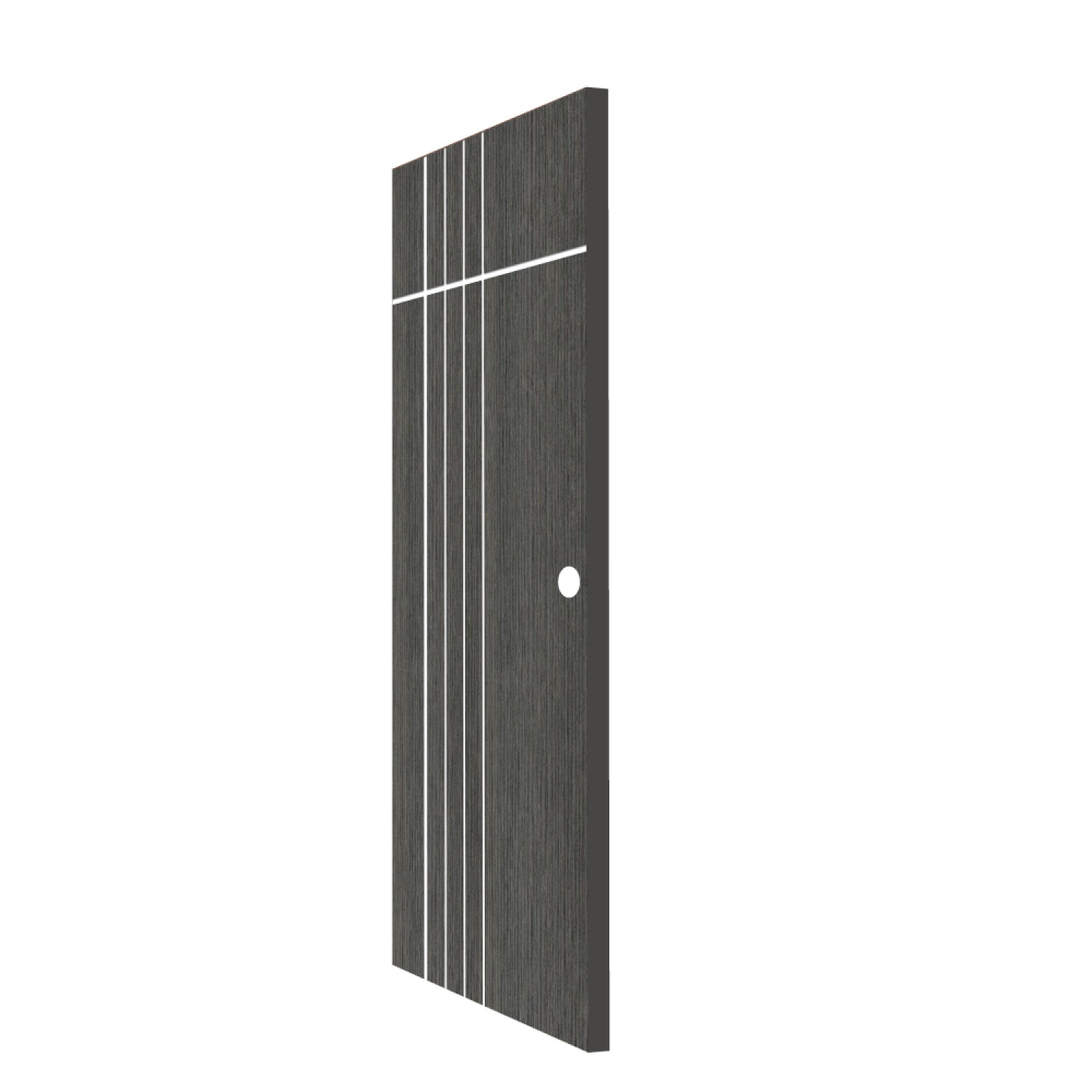 WELLINGTAN ประตูยูพีวีซีปิดผิวลามิเนต บานทึบเซาะร่อง REVO LWMNR008 90x200ซม. GRAY OAK (เจาะรูลูกบิด)