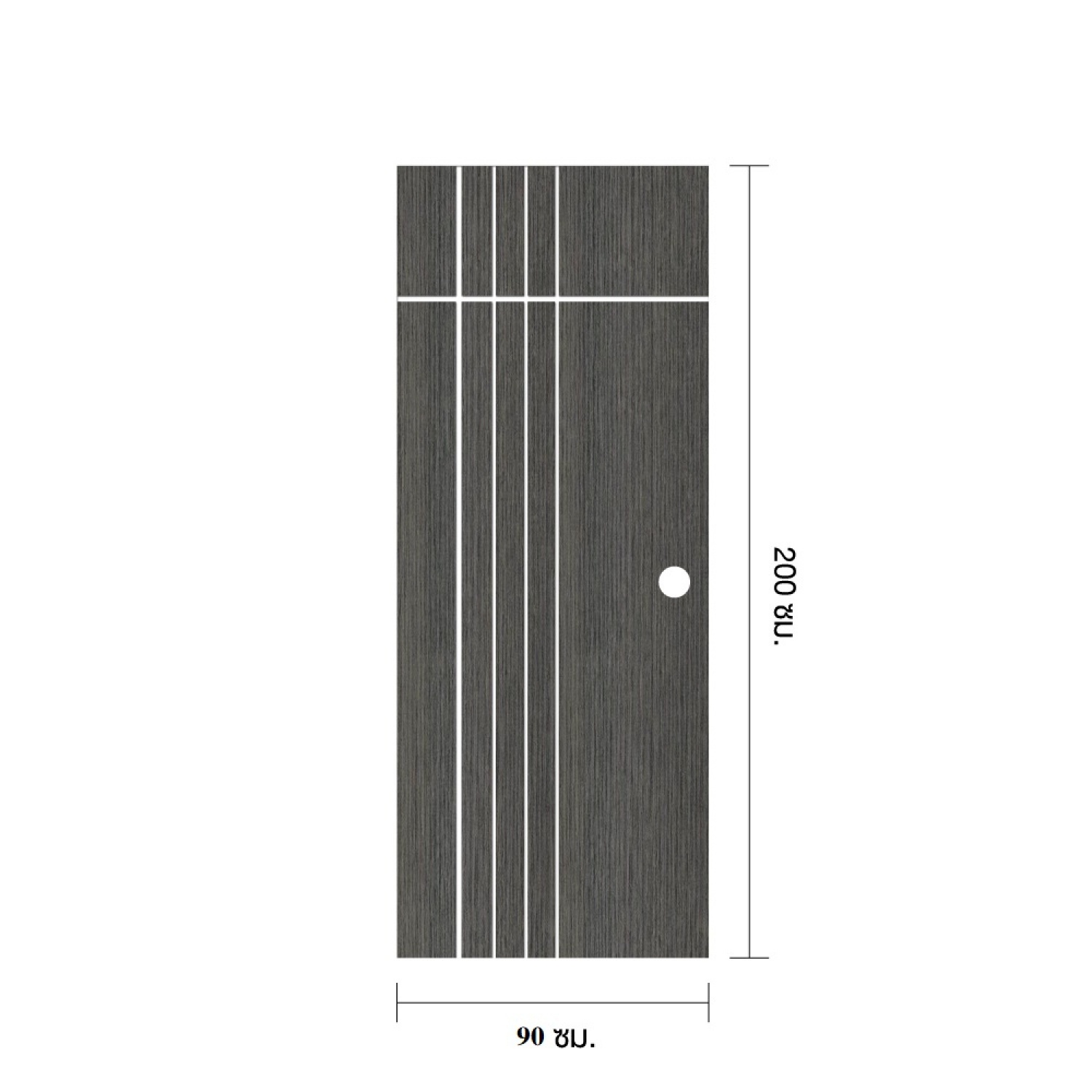 WELLINGTAN ประตูยูพีวีซีปิดผิวลามิเนต บานทึบเซาะร่อง REVO LWMNR008 90x200ซม. GRAY OAK (เจาะรูลูกบิด)