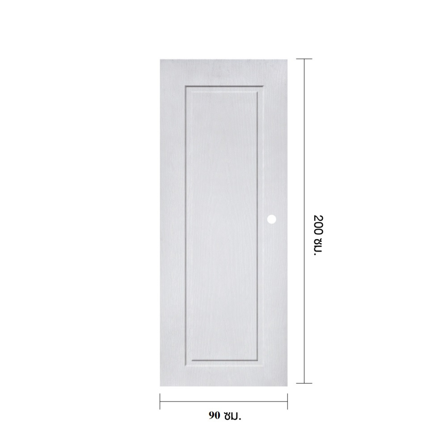 WELLINGTAN ประตูยูพีวีซี บานทึบลูกฟัก REVO WNR007 90x200ซม. สีขาว เจาะ