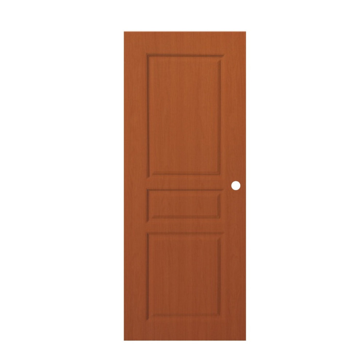 WELLINGTAN ประตูยูพีวีซี บานทึบ 3ลูกฟัก REVO LWNR002 90x200ซม. ORANGE TEAK (เจาะรูลูกบิด) LWNR002 สีสัก