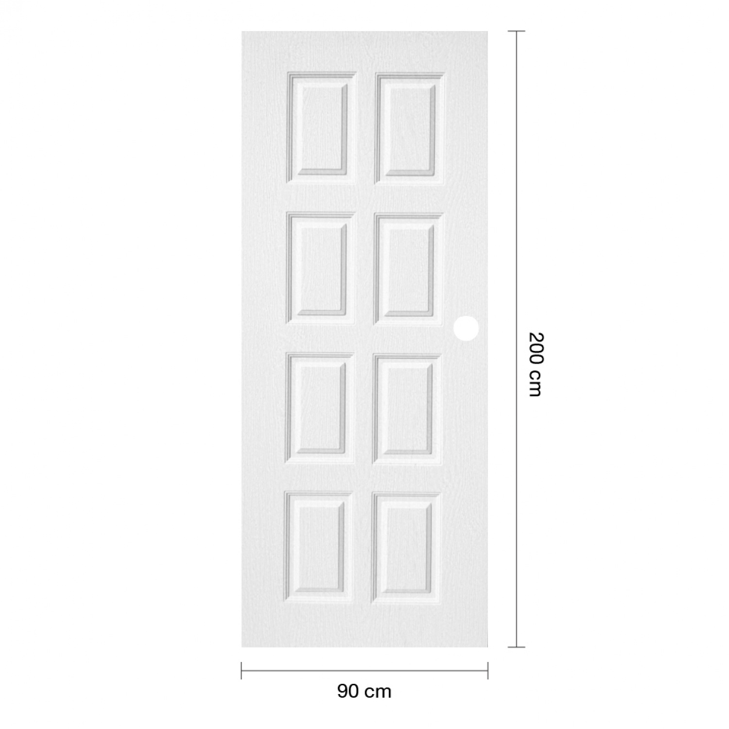 WELLINGTAN ประตู UPVC รุ่น  WT003N (สำหรับใช้ภายนอก) ลูกฟัก ขนาด 90x200 ซม. สีขาว (เจาะลูกบิด)