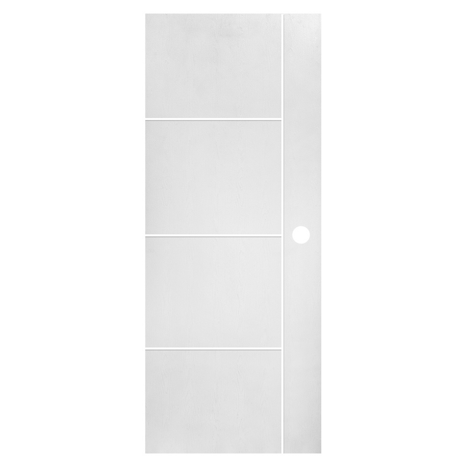 WELLINGTAN ประตู uPVC  ภายนอก แว๊คร่อง ผิว Revo รุ่น WNMR003 ขนาด 80x200 ซม. สีขาว (เจาะรูลูกบิด)