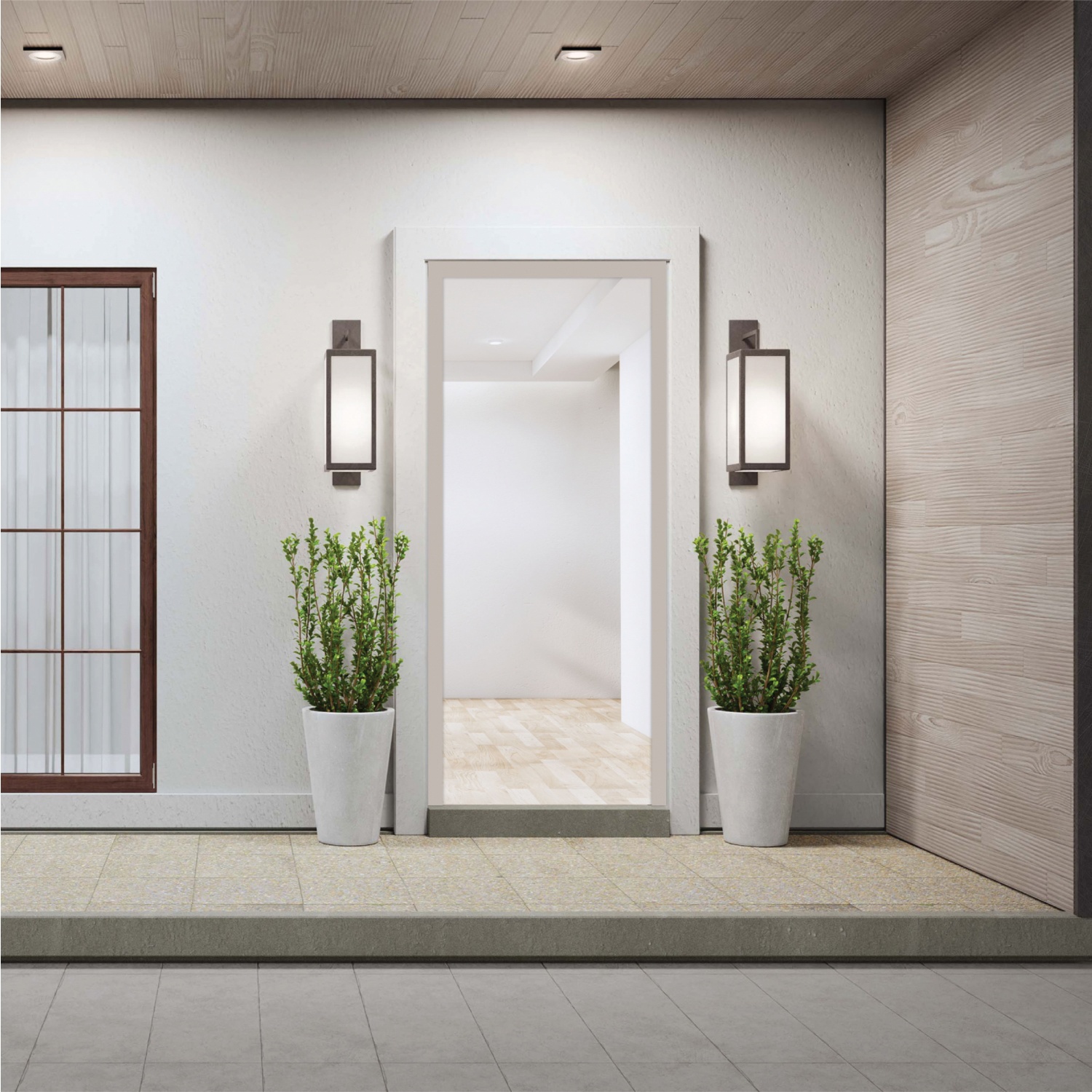 WELLINGTAN วงกบประตู UPVC ขนาด 80x200 ซม. สีเบจ
