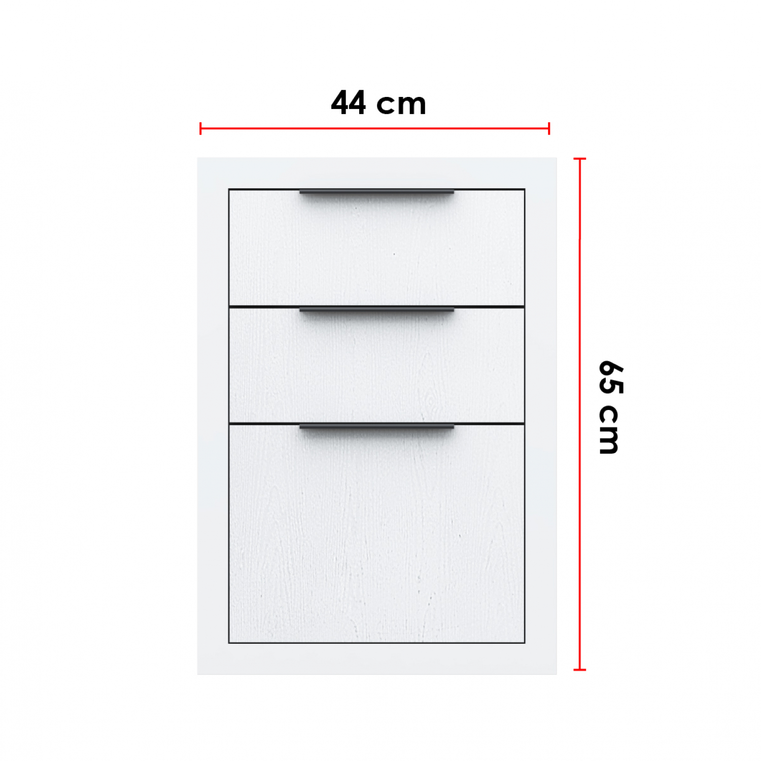CLOSE Lumine  ตู้ลิ้นชัก uPVC  44X65 ซม. เซาะร่อง สีเพียวไวท์