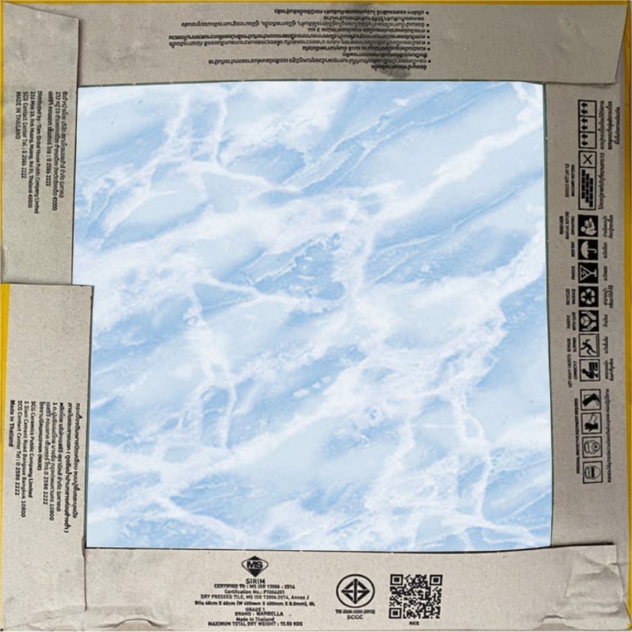 MARBELLA 40X40 ซม. กระเบื้องปูพื้น รุ่น ลายคราม บลู (MB) (6P) Gloss A