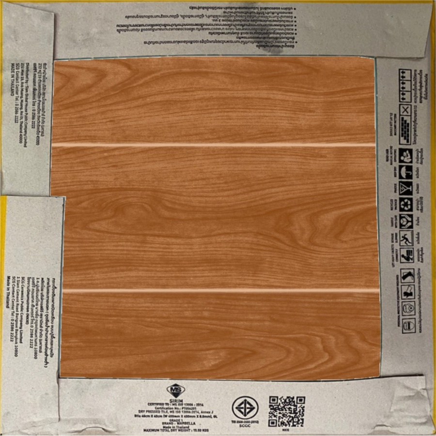 MARBELLA 40X40 ซม. กระเบื้องปูพื้น รุ่น ไม้ยืนยง-บราวน์  (MB) (6P) Gloss A