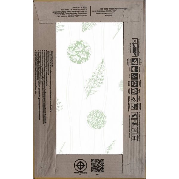Marbella กระเบื้องเซรามิคปูผนัง 25X40 ซม. รุ่น ใบระย้า (MB) Gloss (10P)