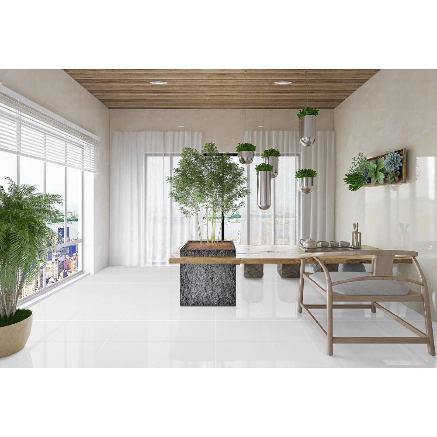 Marbella กระเบื้องเซรามิคปูพื้น 40X40 ซม. รุ่น ลานวาววา(MB) Gloss (6P)