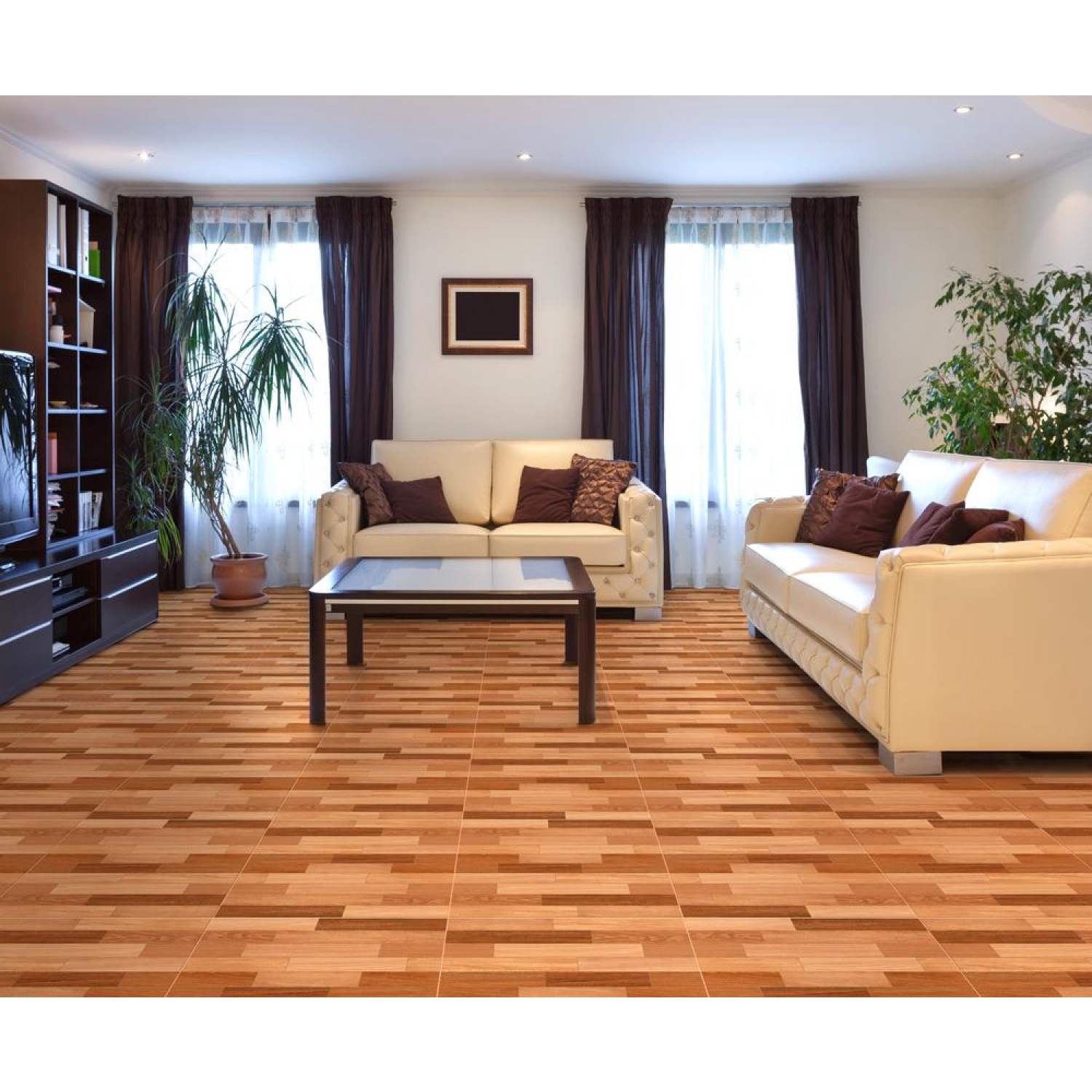 Marbella กระเบื้องเซรามิคปูพื้น 40X40 ซม. รุ่น เคเดน น้ำตาล หน้าSatin(6P)
