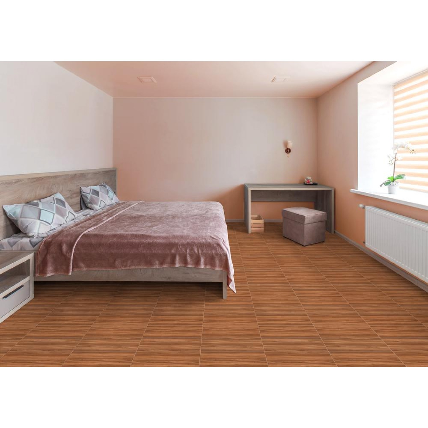 Marbella กระเบื้องเซรามิคปูพื้น 40X40 ซม. รุ่น โดโนแวน น้ำตาล Satin (6P)