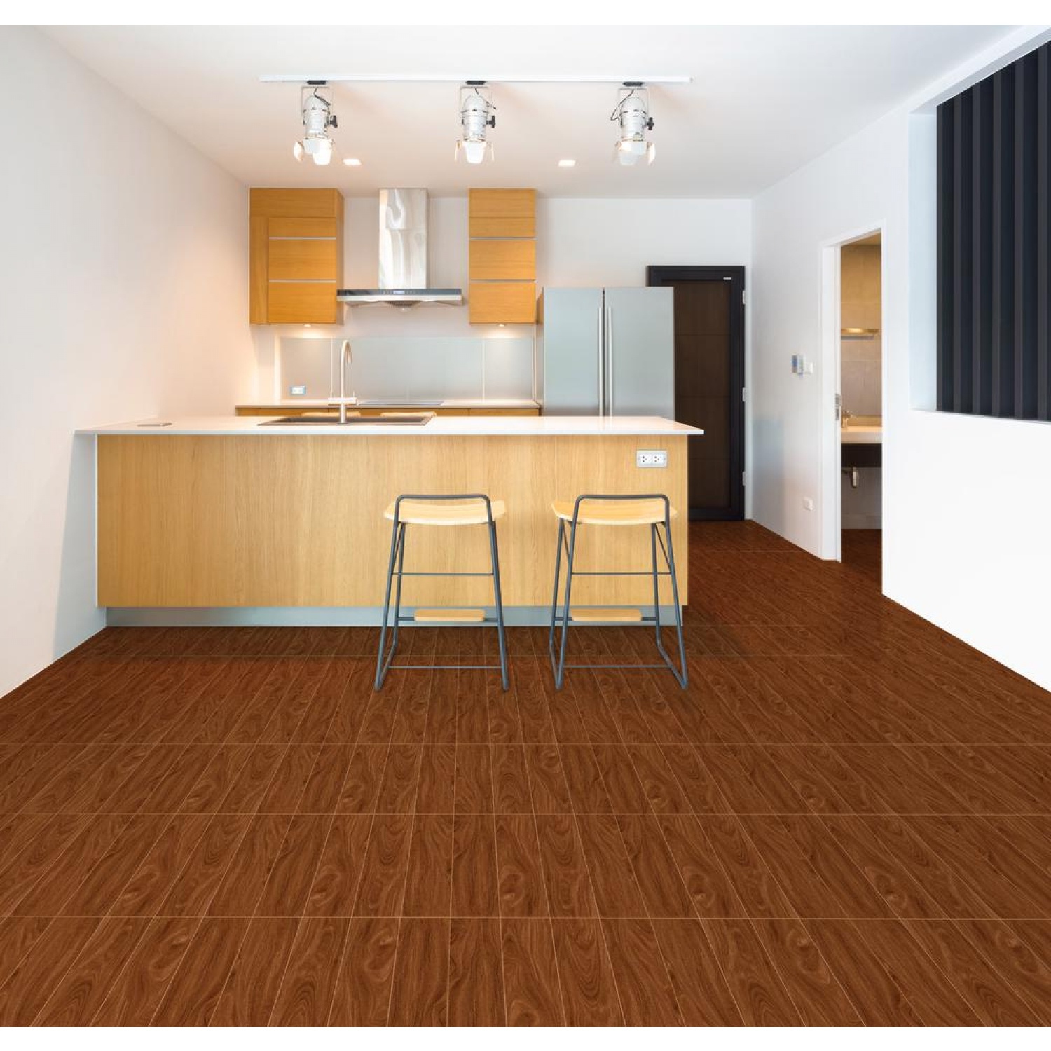 Marbella กระเบื้องเซรามิคปูพื้น 40X40 ซม. รุ่น กันน่า น้ำตาล หน้าเงา (6P)