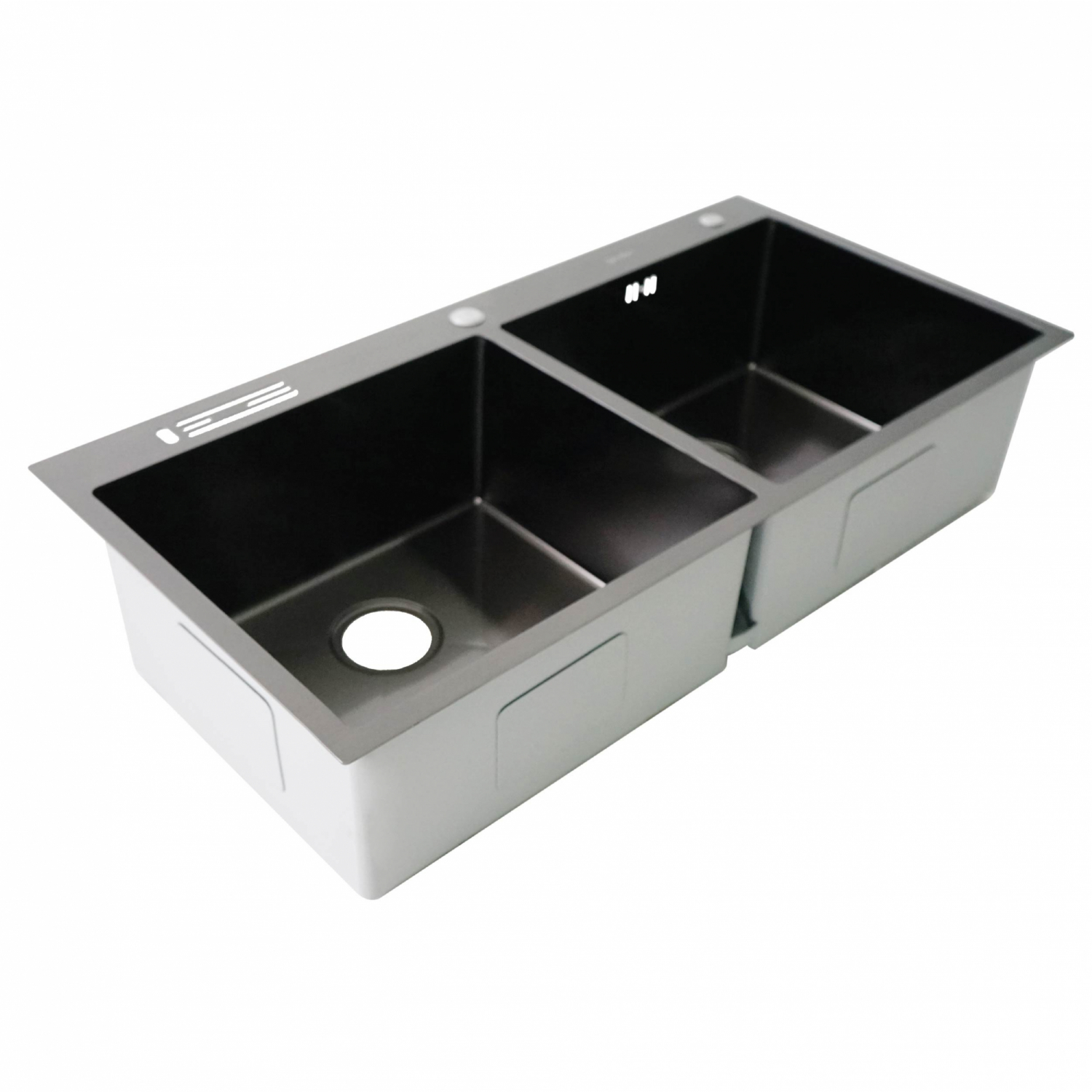 DYNAHOME อ่างล้างจาน 2 หลุมไม่มีที่พัก รุ่น WD-10050-TD-BK สีดำ