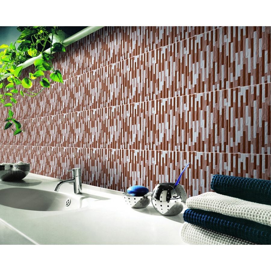 Marbella กระเบื้องเซรามิคปูผนัง 20X30 ซม. ไมกา สโตน ส้ม KJ209 Gloss (25P)
