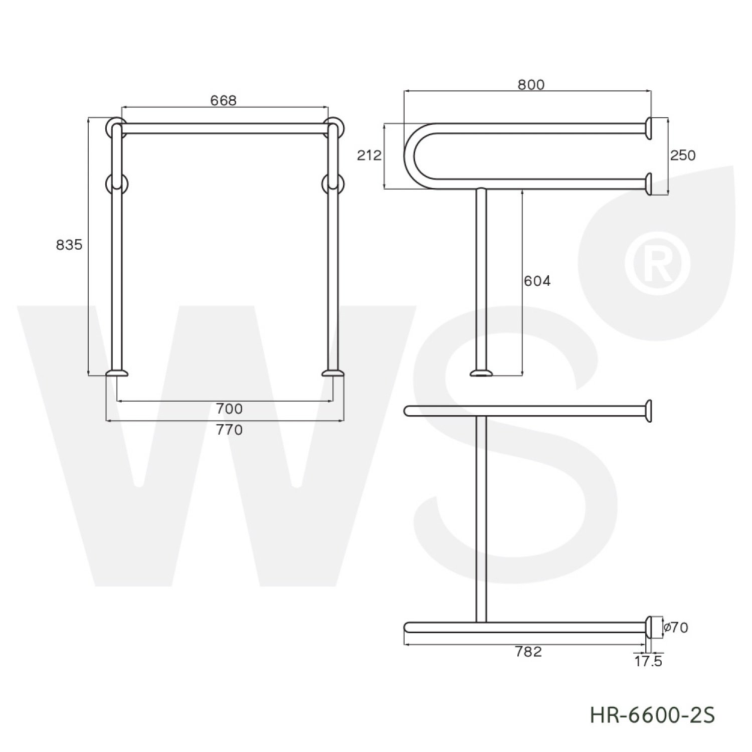 ราวมือจับกันลื่น HR-6600-2S