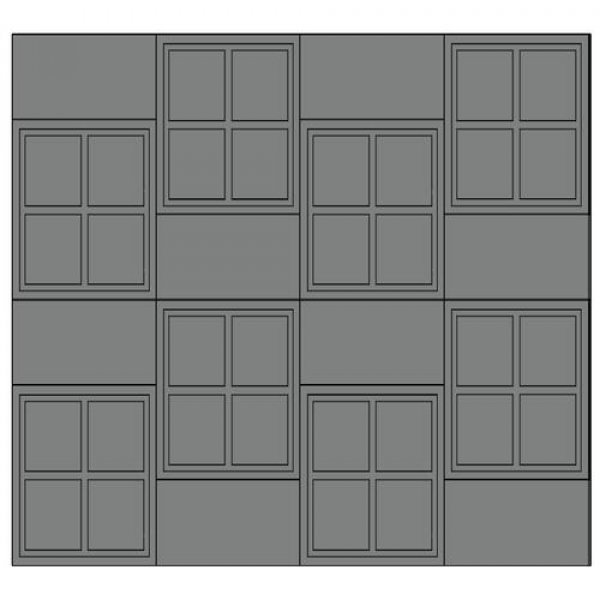 วีบล็อค อิฐบล็อกทึบ ลายสี่เหลี่ยมโดมิโน่ ขนาด19x19x9ซม.