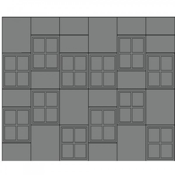 วีบล็อค อิฐบล็อกทึบ ลายสี่เหลี่ยมโดมิโน่ ขนาด19x19x9ซม.