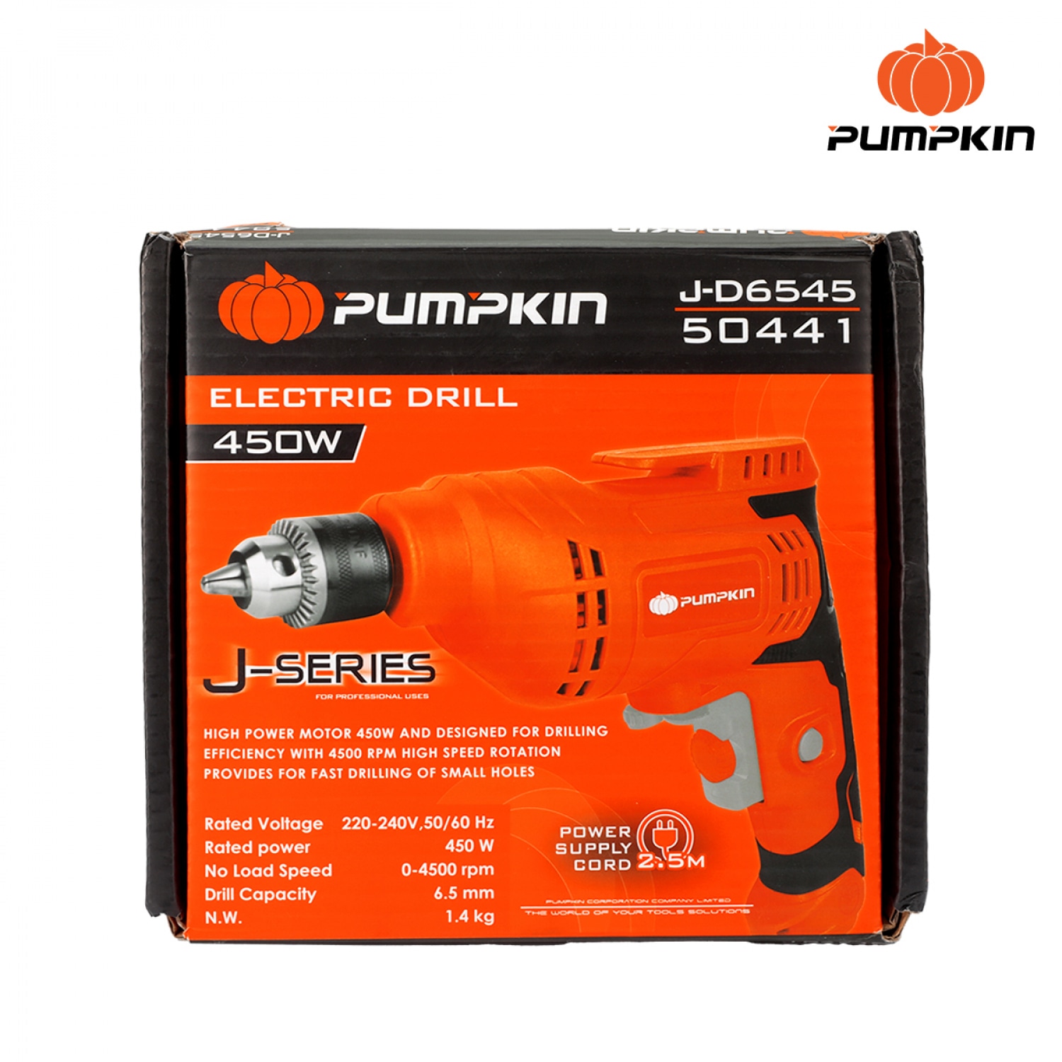 PUMPKIN สว่านไฟฟ้า ขนาด 2 หุน 450W รุ่น EC-D6545 (50441)