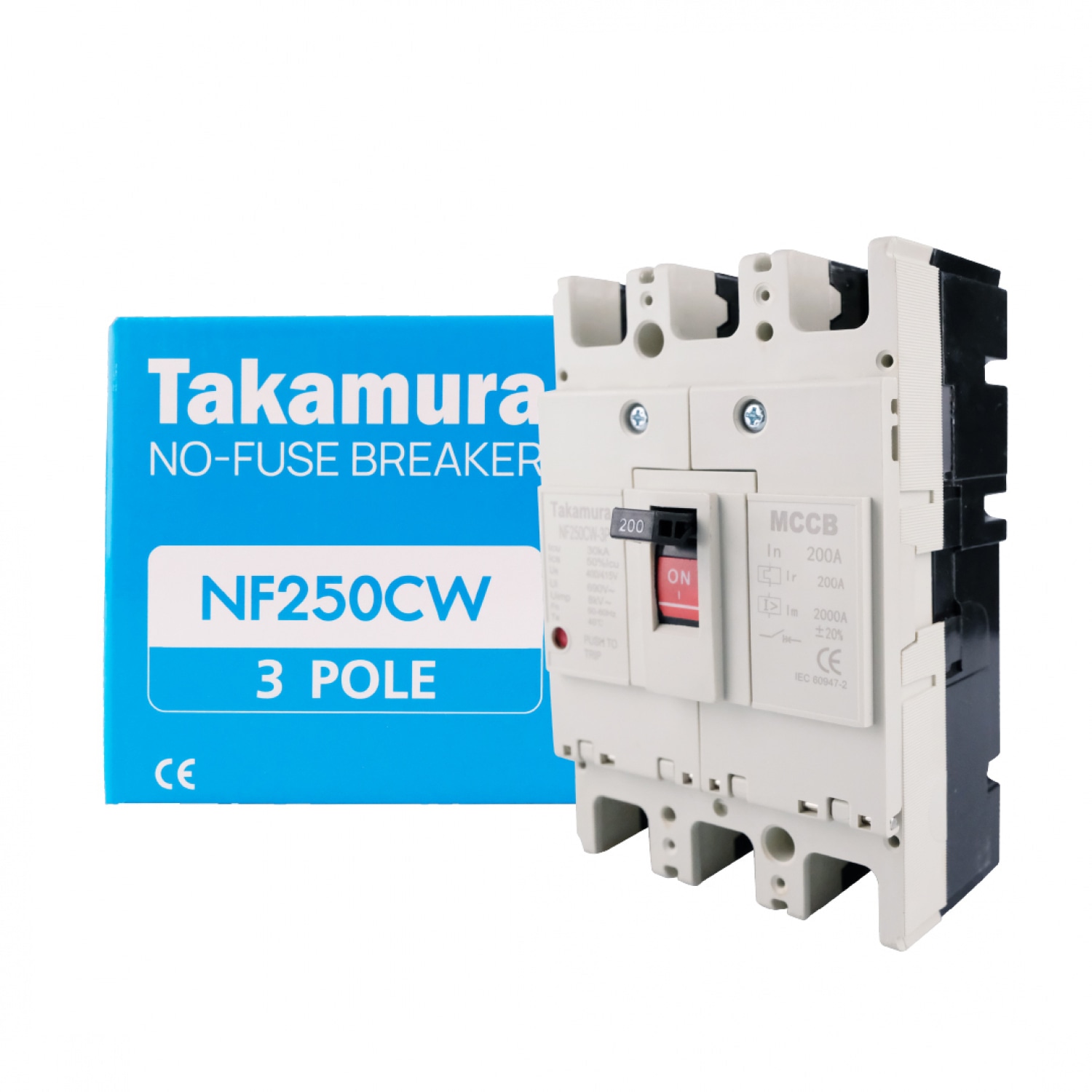 TAKAMURA ออโต้เบรกเกอร์  รุ่น TNF250CW-3P200A-MT สีครีม