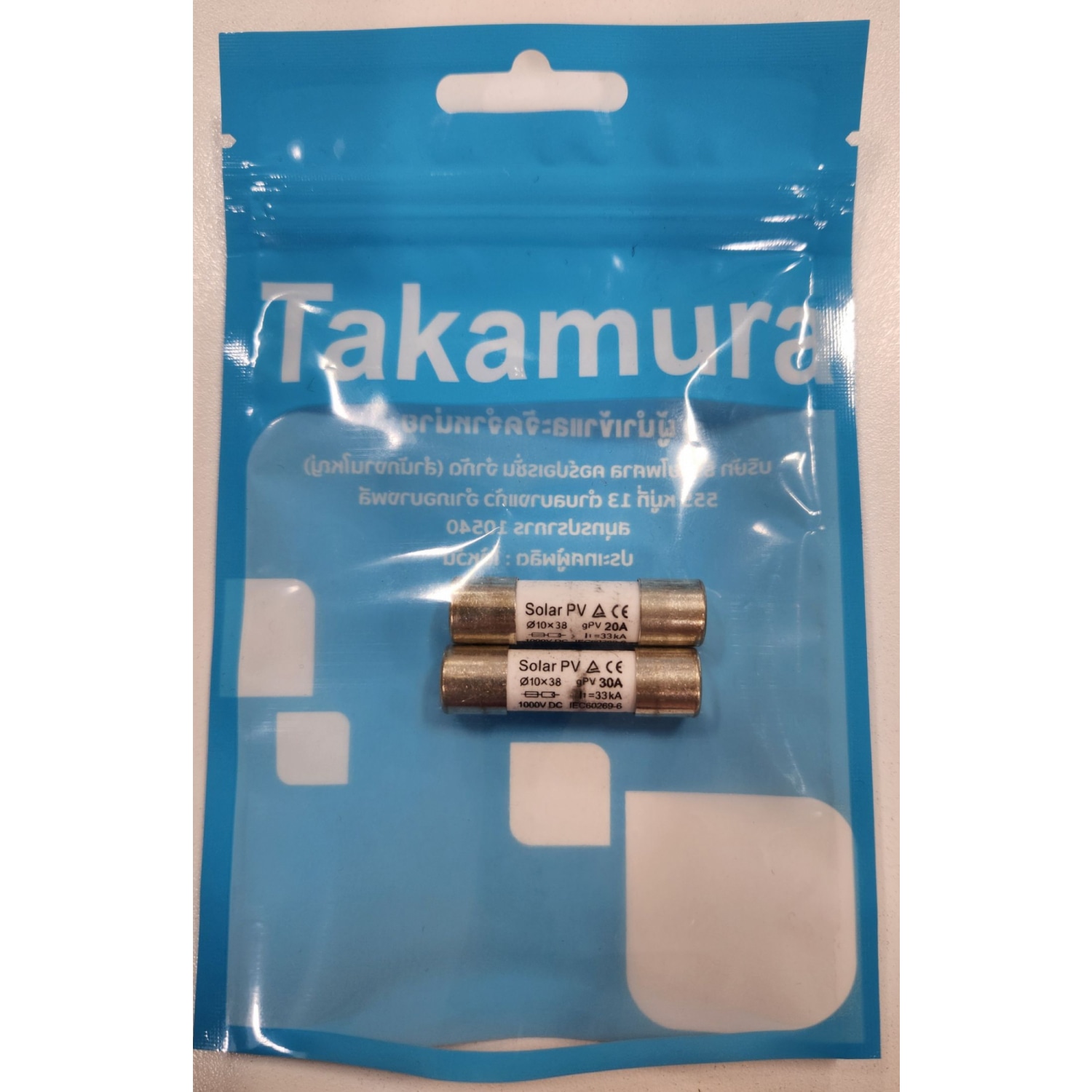 TAKAMURA ฟิวส์ DC ขนาด 10x38มิล รองรับแรงดัน 1000โวลต์ 32A รุ่น TDC-F32-MT  ( 2Pcs./Pack)
