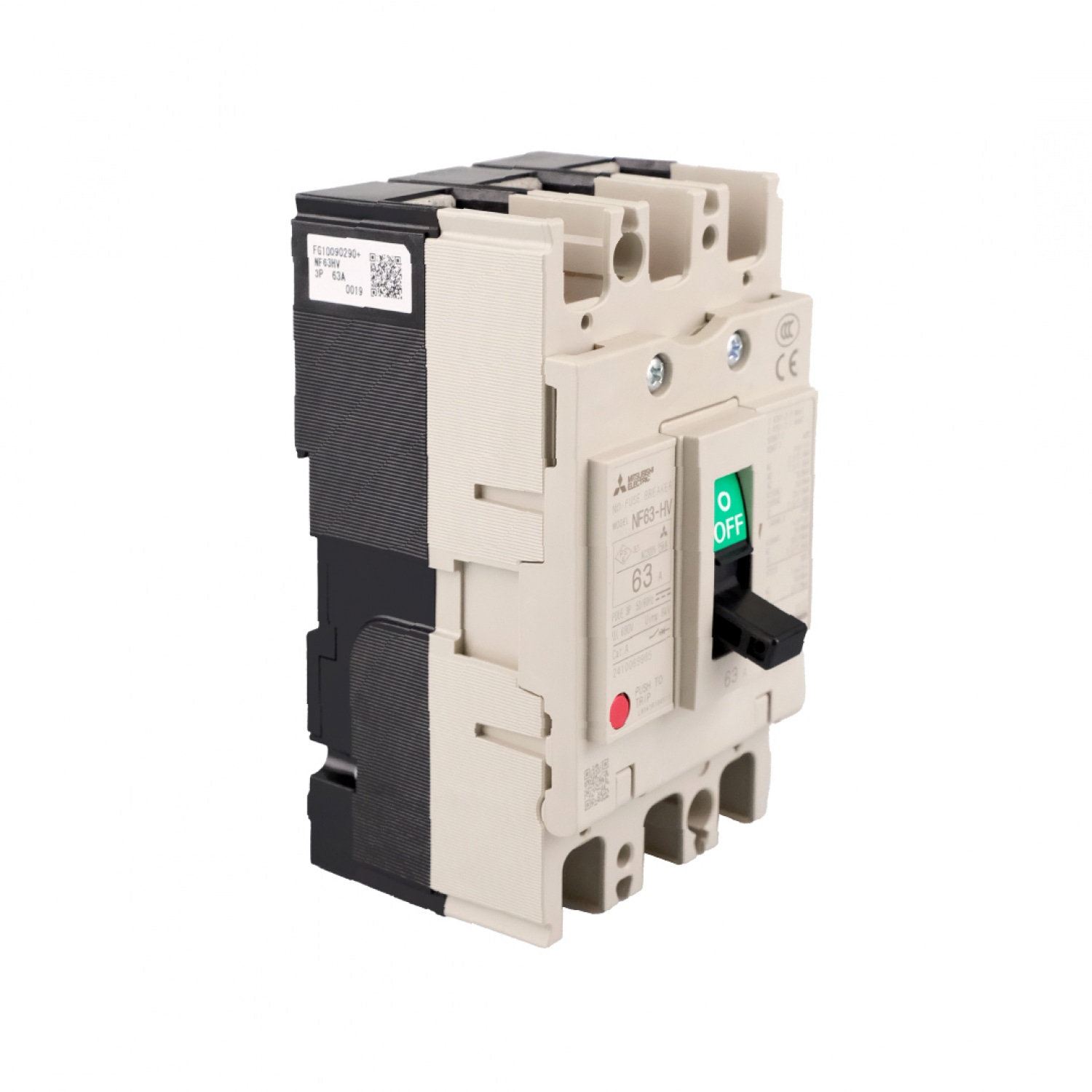 MITSUBISHI สวิตช์ตัดตอน  BREAKER  NF63 MITSUBISHI HV10/63 380V Model NF63HV-3P63A-MT