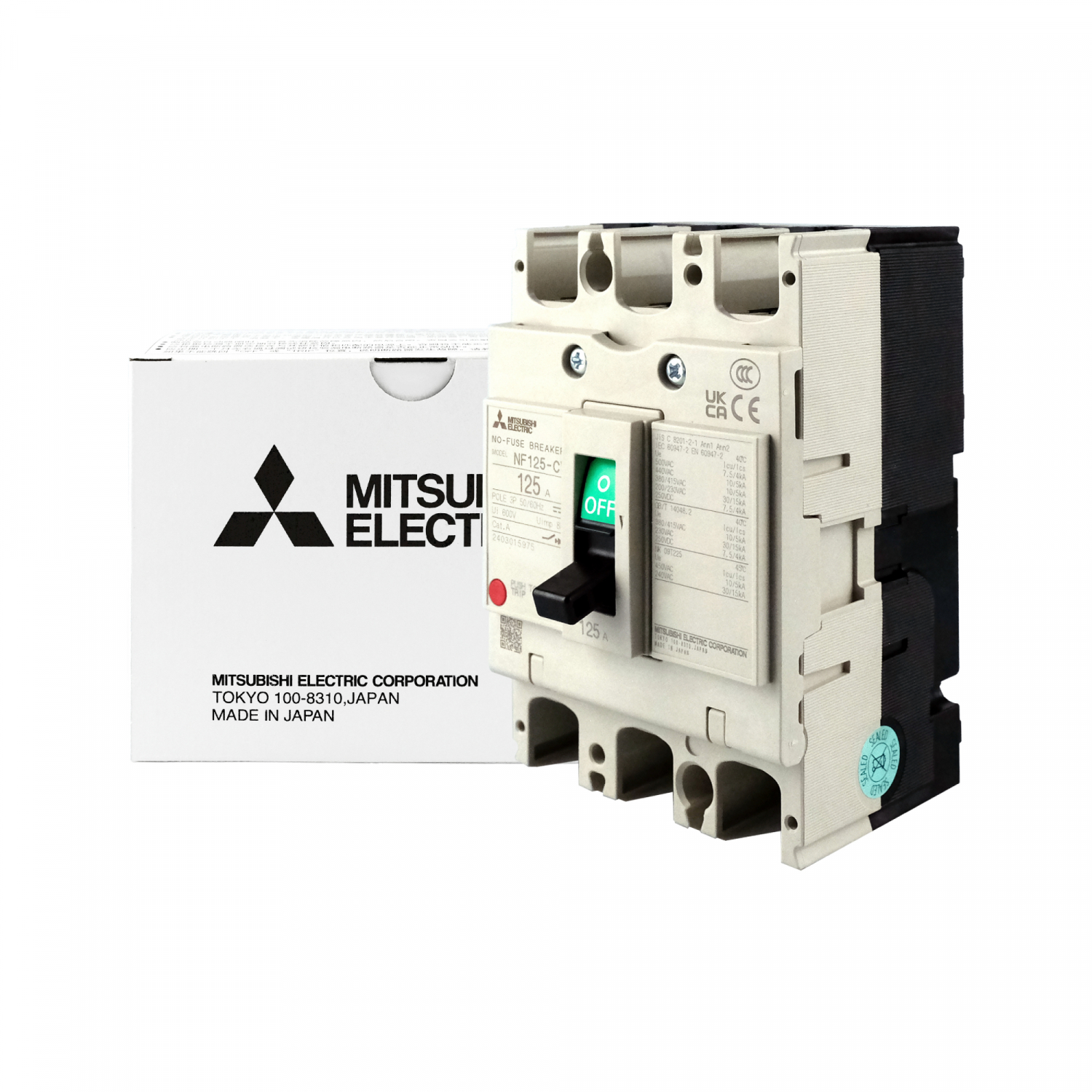 MITSUBISHI สวิตช์ตัดตอน  BREAKER NF125 MITSUBISHI CV10/100 380 V Model NF125CV-3P100A-MT