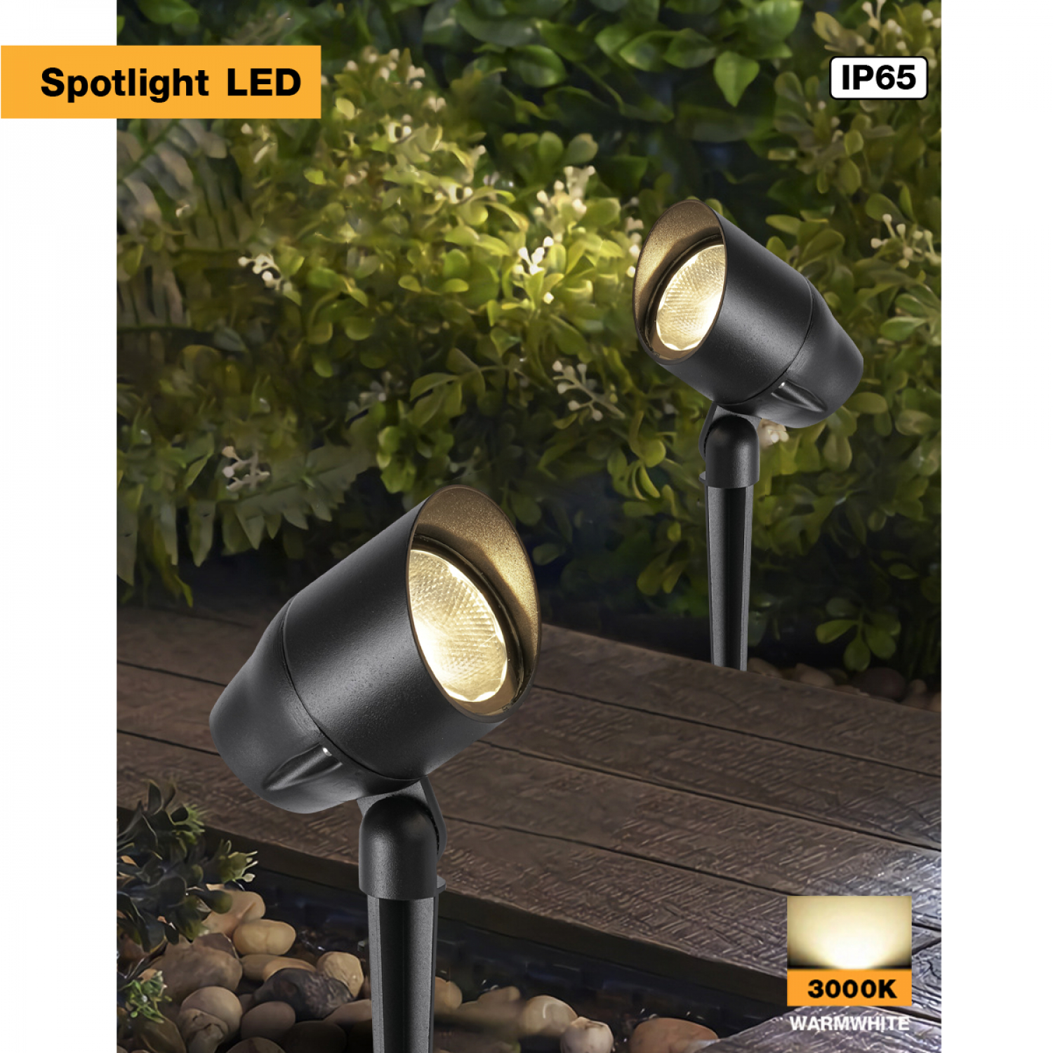 EILON โคมไฟปักดิน 10W แสงวอร์ม รุ่นTL-8014/BK สีดำ