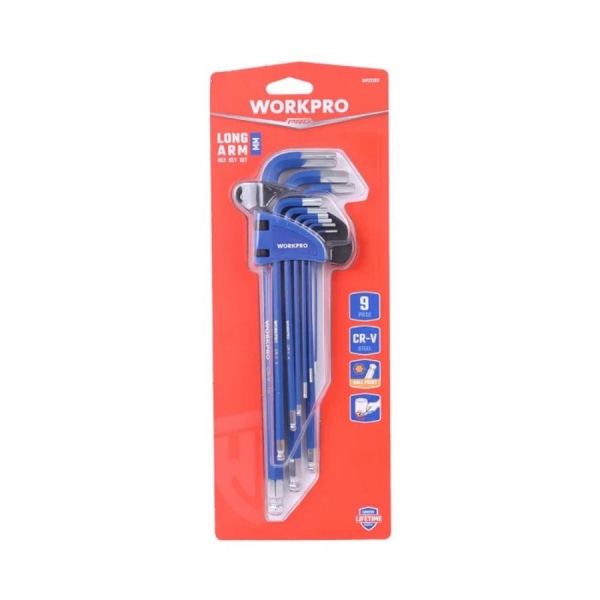 WORKPRO ชุดประแจแอลหกเหลี่ยมหัวบอล (ชุด 9 ชิ้น) รุ่น WP222011