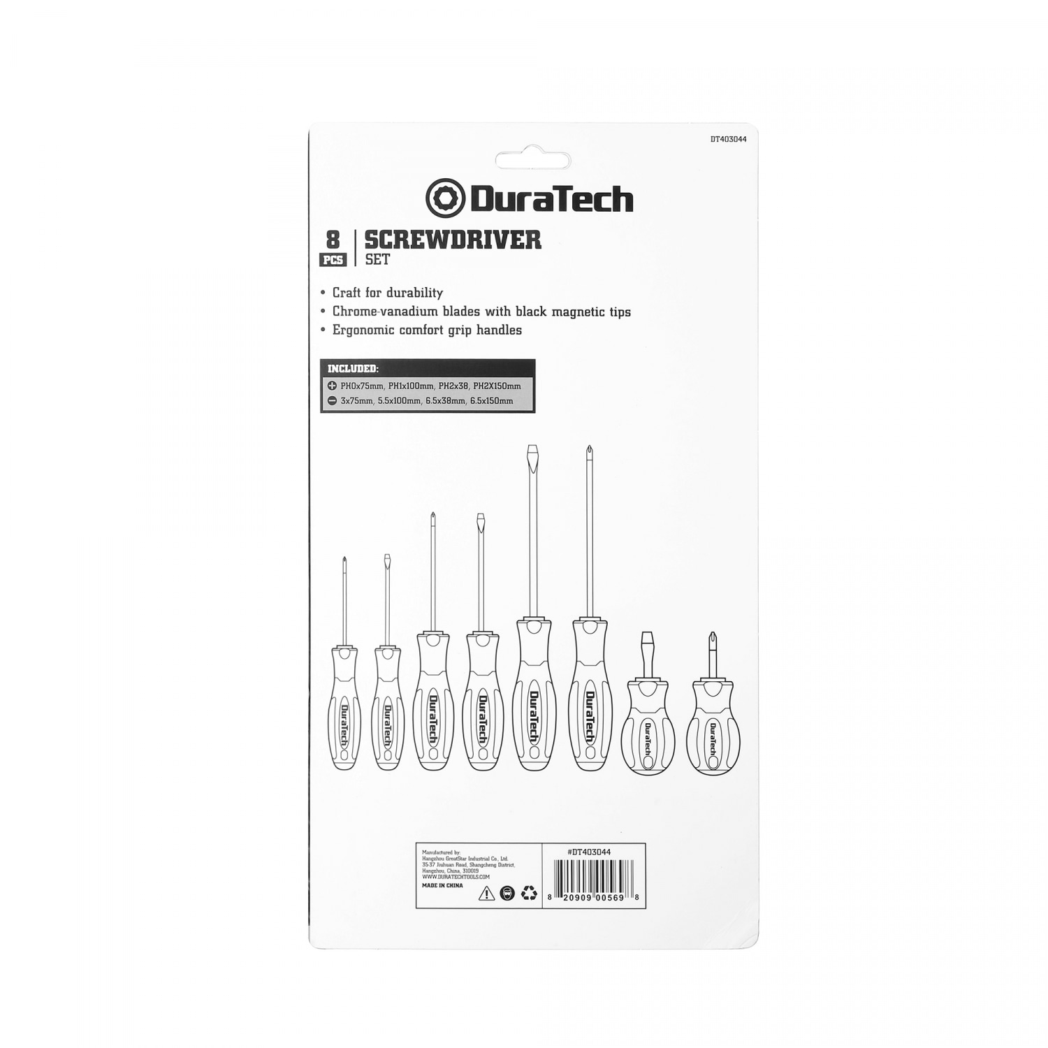 Duratech ชุดไขควง 8 ชิ้น รุ่น DT403044