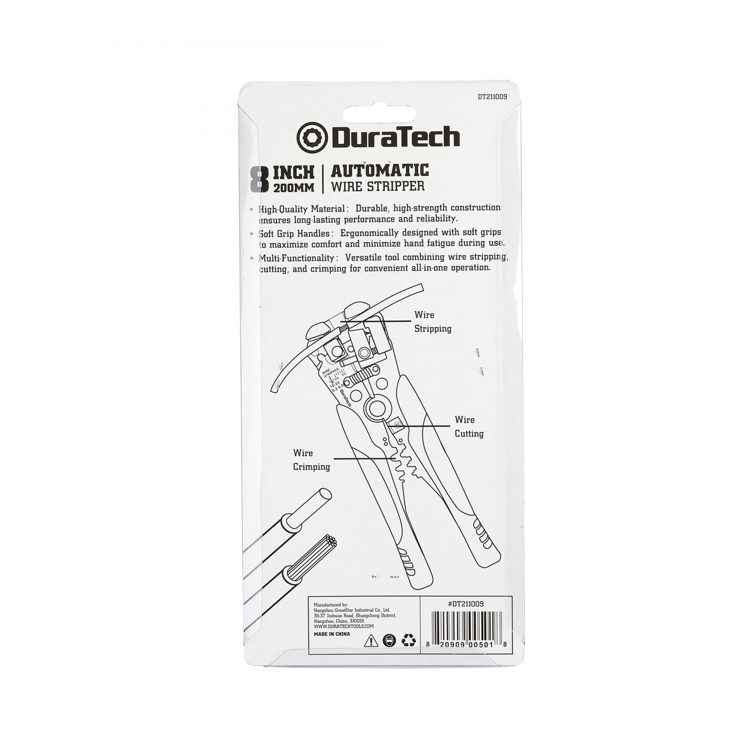 Duratech คีมปอกสายไฟอัตโนมัติ 3 in 1 ขนาด  รุ่น DT211009