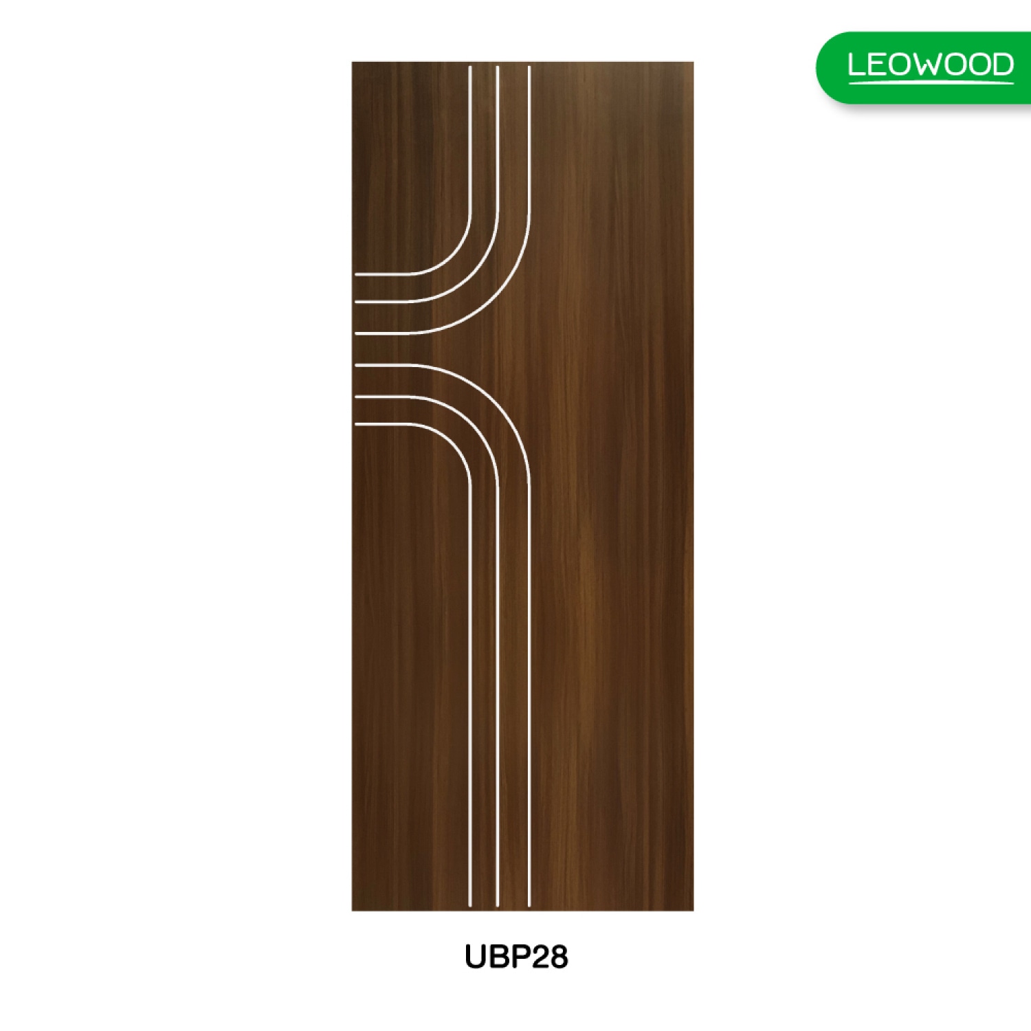 LWD ประตู UDoor UPVC  ลาย P2 ขนาด 3.5x80x200 ซม. สี Black Teak