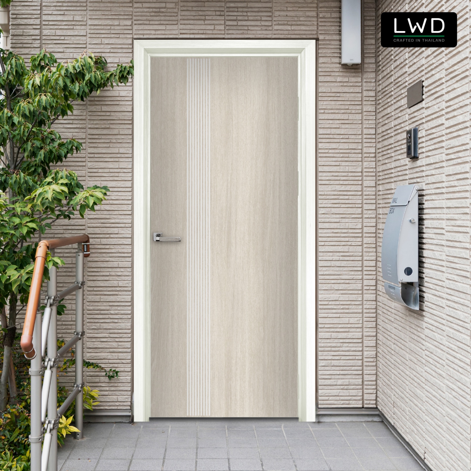 LWD ประตู UPVC ภายนอก EveryDoor รุ่น Pro สี Tango ลาย 1 ขนาด 80x200 ซม.