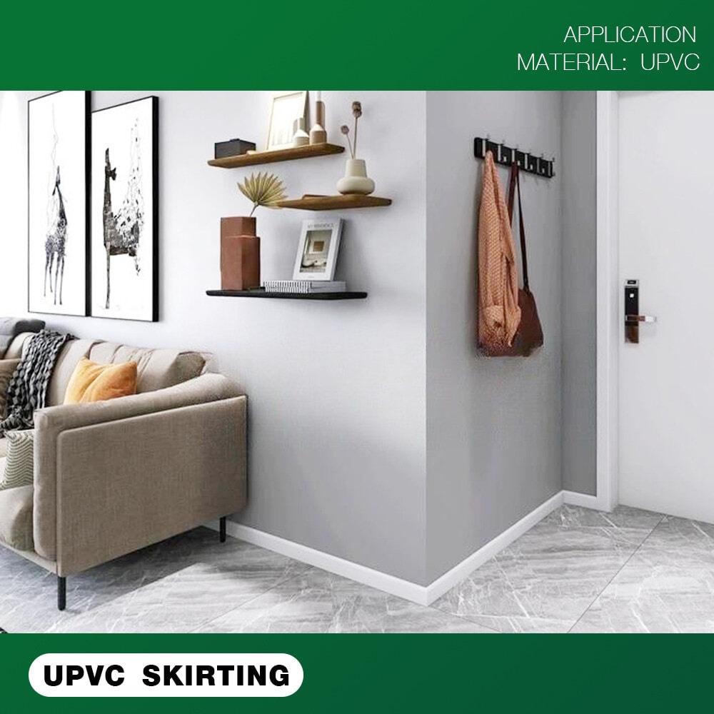GREAT WOOD ไม้บัวล่าง UPVC รุ่นSGF100 -WN 1.8x9.8x300ซม. สีวอลนัท