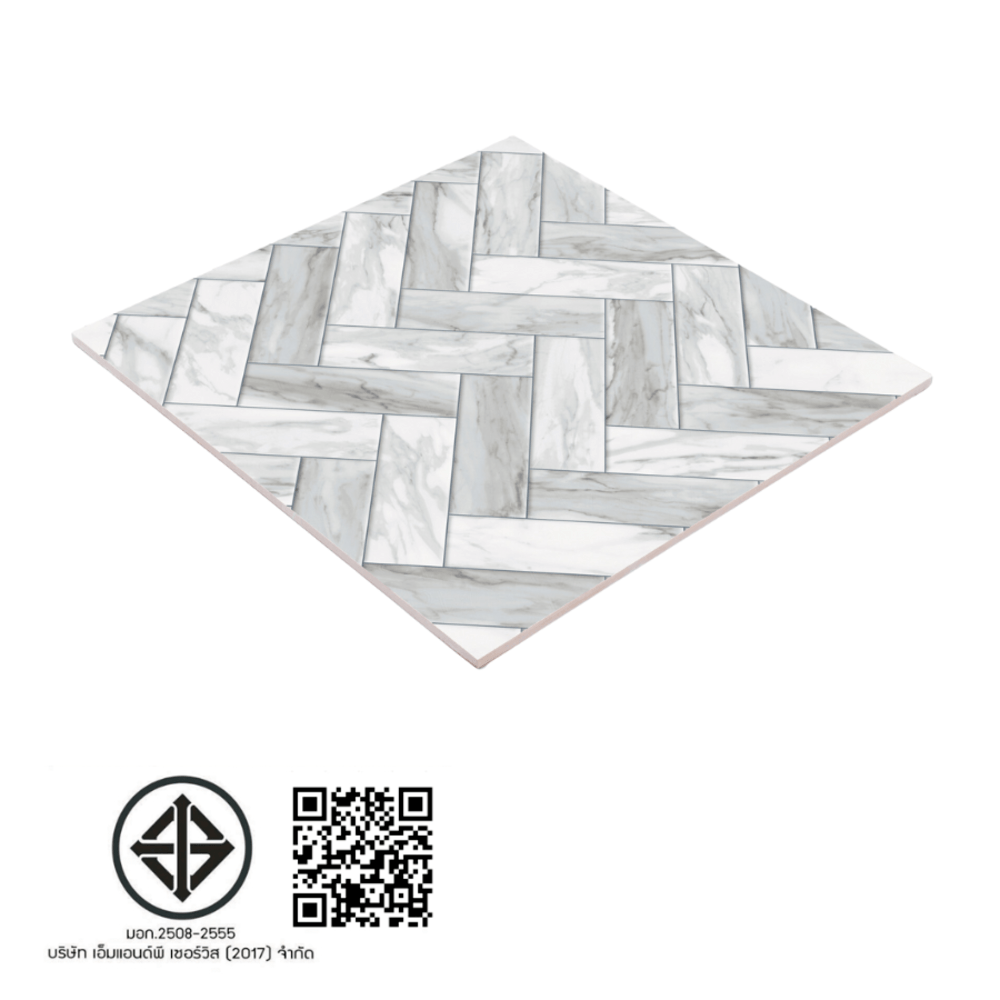 Marbella กระเบื้องเซรามิคปูพื้น 40X40 ซม. รุ่น โมเดิลวูท HS68 Gloss Flat (12P)