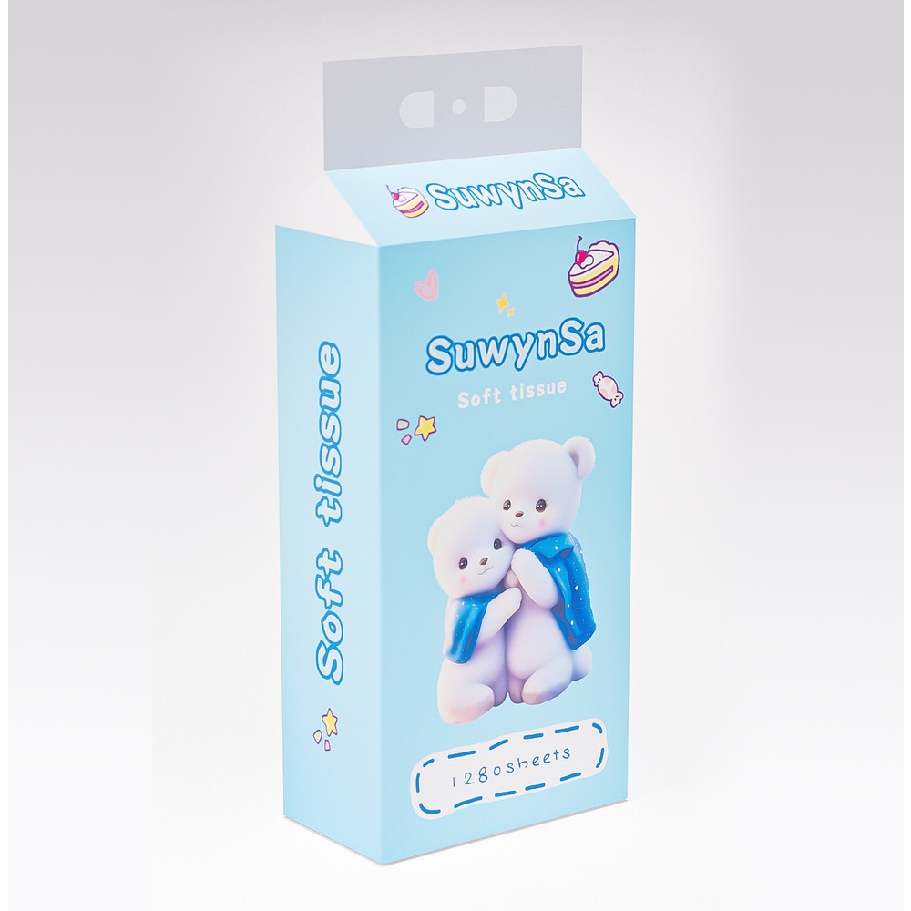 SUWYNSA กระดาษทิชชู่แบบดึงแขวนได้หนา 4 ชั้น PRO-T4 ขนาด 15.5cm x 17.5cm x 1280 แผ่น