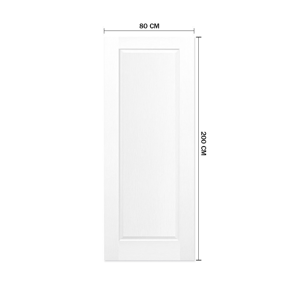 HOLZTUR ประตู HDF ลูกฟัก รุ่น 101 ขนาด 80x200 ซม. สีรองพื้นขาว (ไม่เจาะรูลูกบิด)