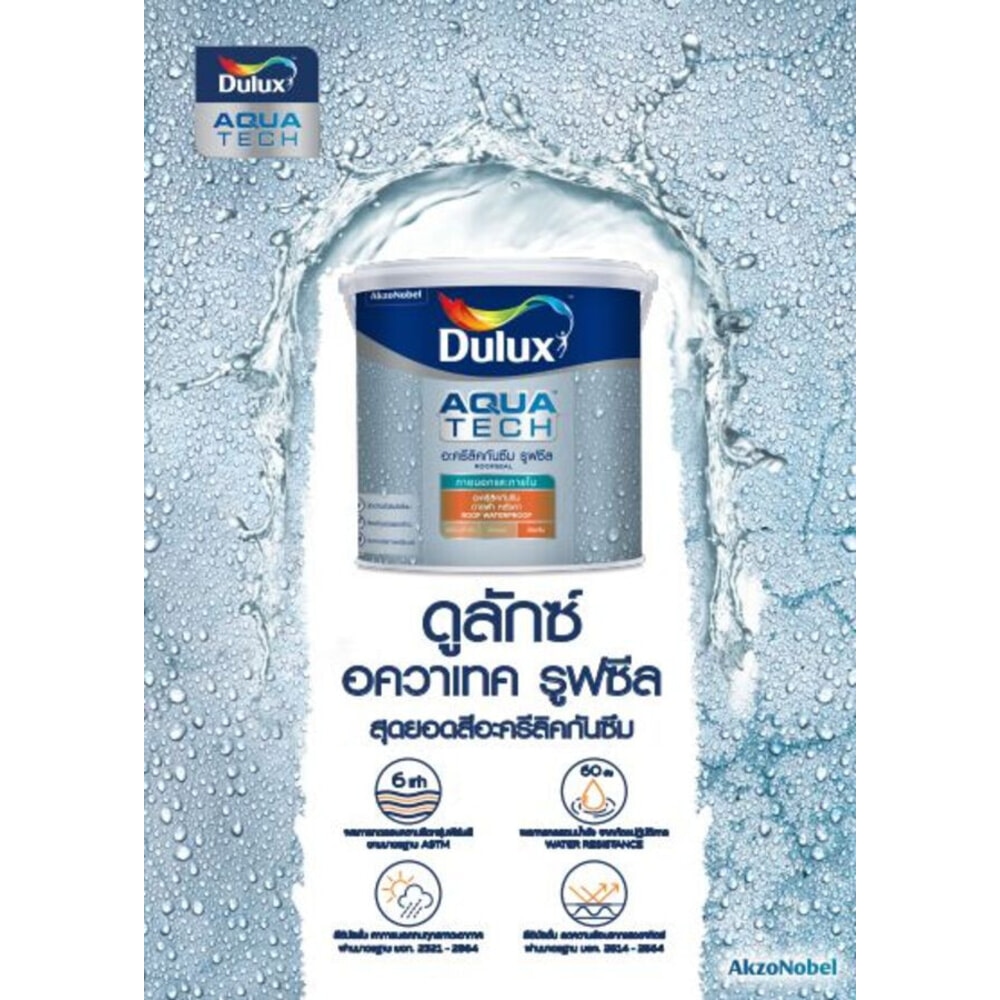 Dulux ดูลักซ์ อควาเทค สีทากันซึมหลังคา ขนาด 4 กก. สีขาว