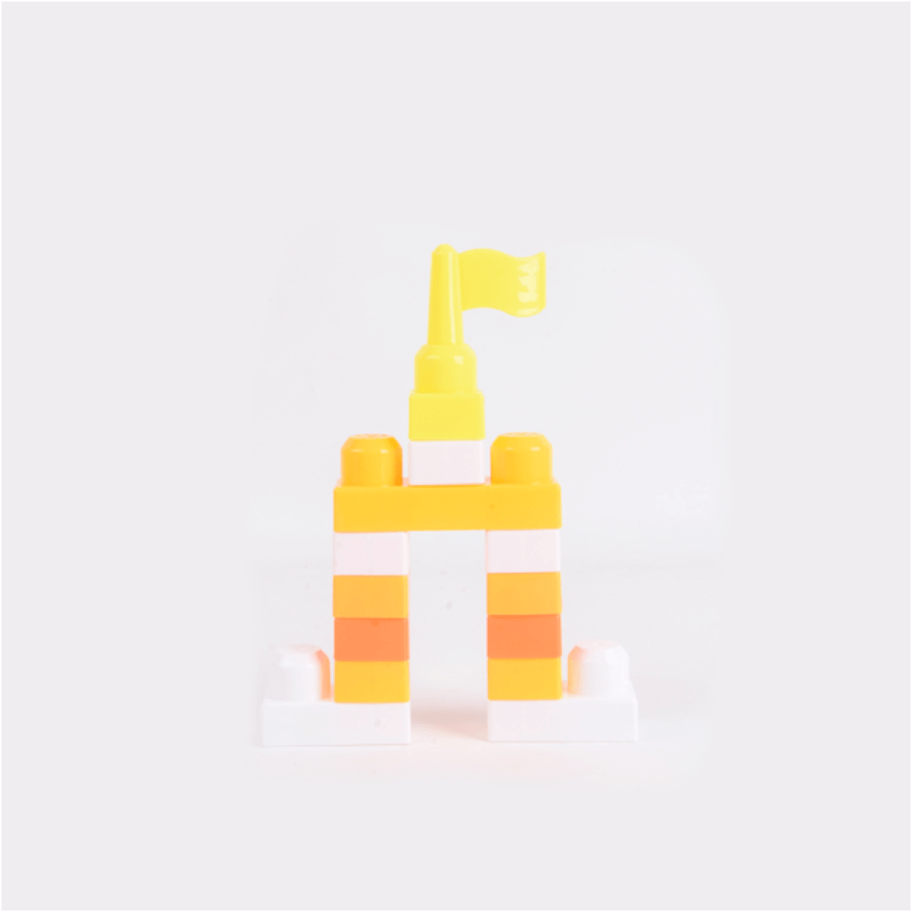 TOYS ของเล่นชุดตัวต่อยานพาหนะก่อสร้างพร้อมกล่องรถเข็นมือ(32ชิ้น) รุ่น#BEZ-047 ขนาด28x19x21ซม.สีเหลือง