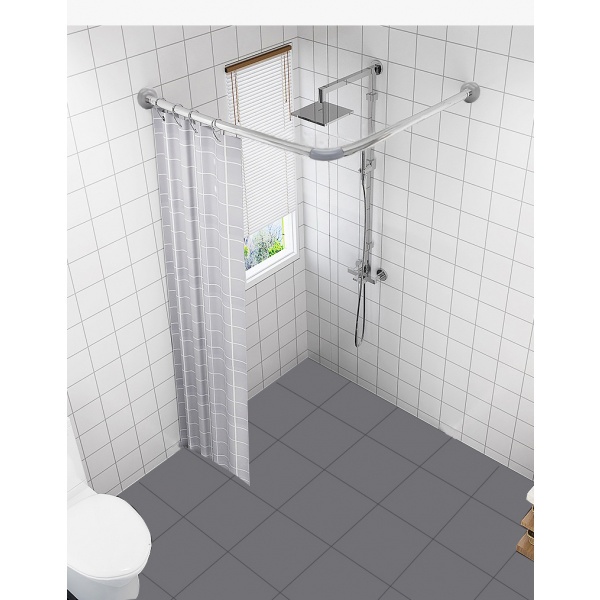 Primo ราวแขวนม่านห้องน้ำสแตนเลส ตัว L รุ่น JMSR8403 ขนาด 80x80 ซม.