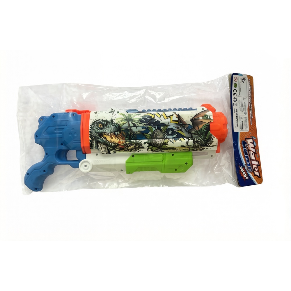 TOYS ของเล่นปืนฉีดน้ำแบบชักสกรีนลายไดโนเสาร์ รุ่น # 1069 ขนาด 45x18x6.7 ซม.