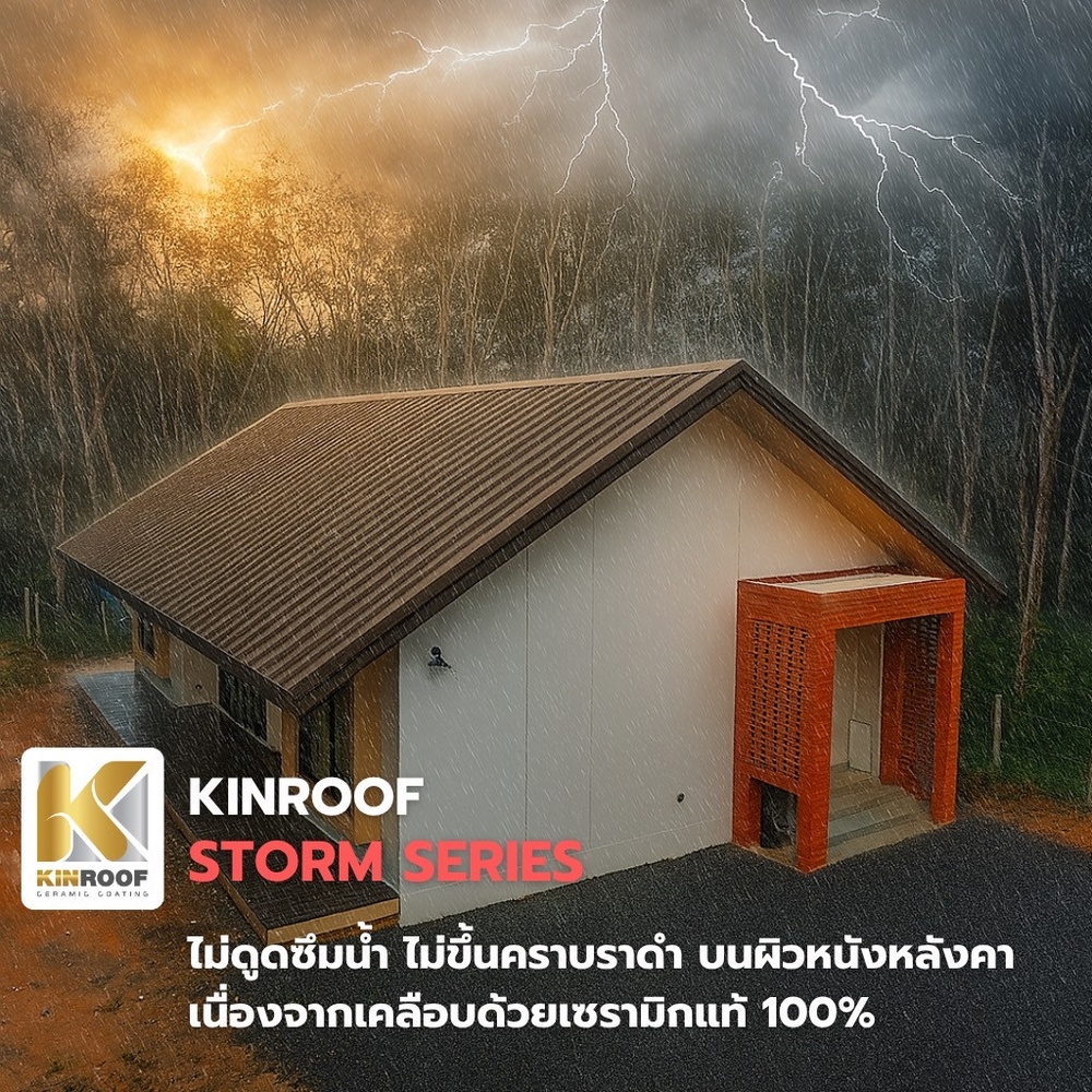 KINROOF หลังคาเหล็กเคลือบเซรามิก STORM ลอนสแนปล็อค 300 ขนาด 35x100x0.4 ซม.(เม็ดปกติ) สี Cherry Red
