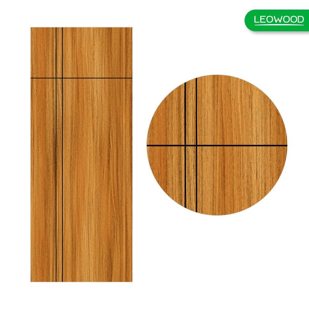 LEOWOOD ประตูปิดผิวเมลามีน iDoor S6-03 80x200ซม. BRAZILIAN TEAK (ไม่เจาะรูลูกบิด)
