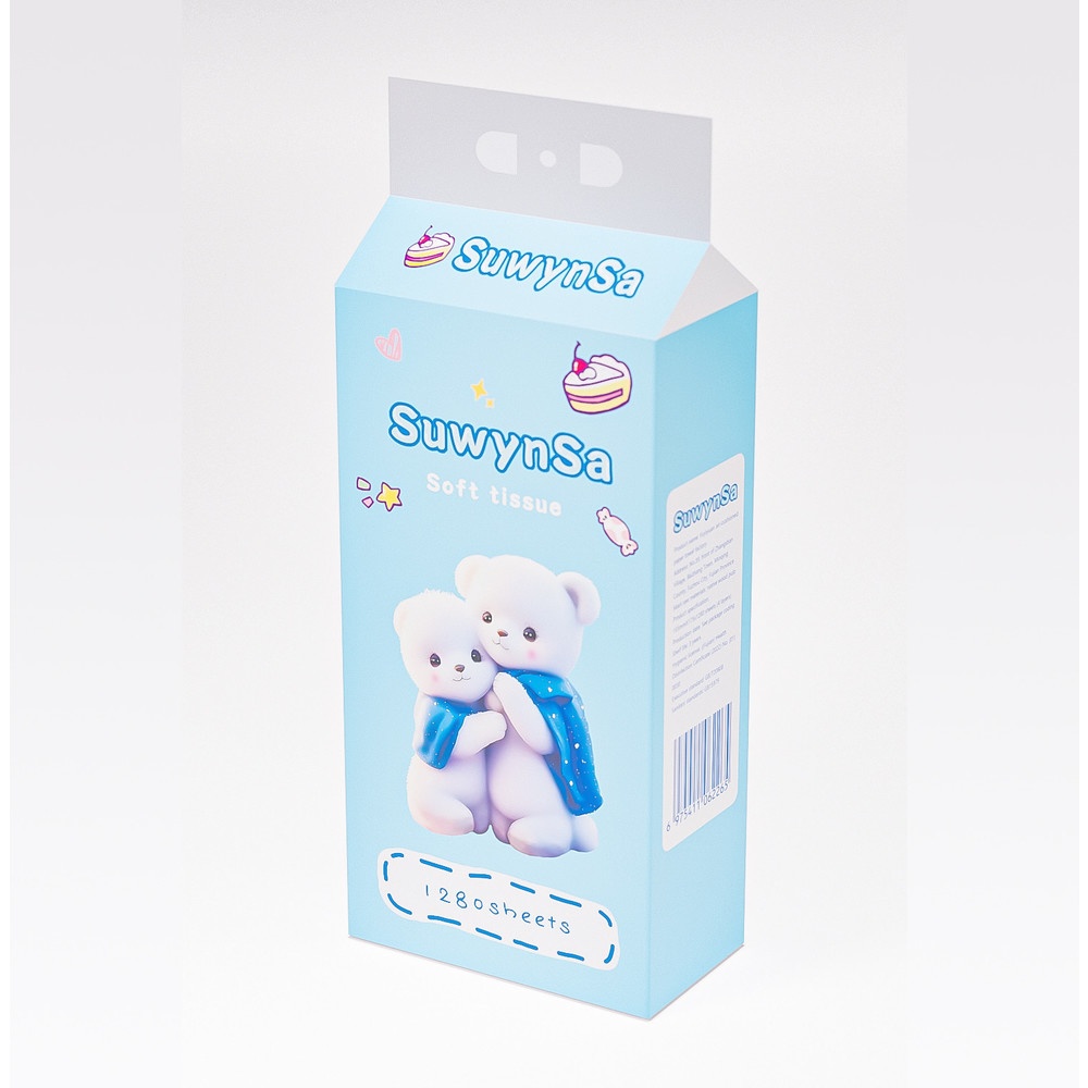 SUWYNSA กระดาษทิชชู่แบบดึงแขวนได้หนา 4 ชั้น PRO-T4 ขนาด 15.5cm x 17.5cm x 1280 แผ่น